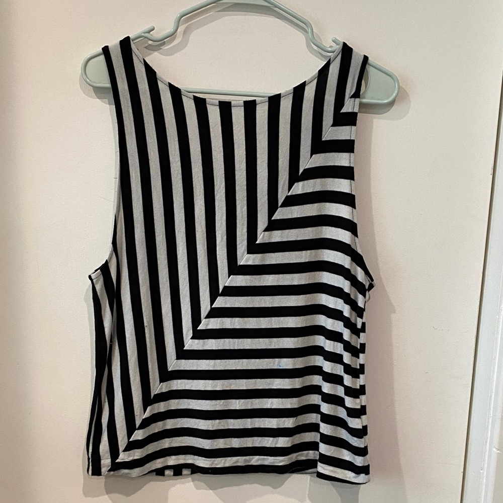 Cooperative Black and White Geometric Stripe Tank Top
